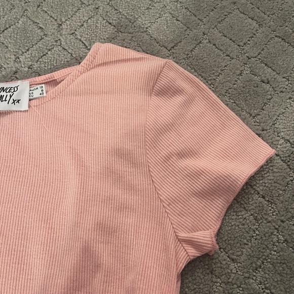 Pink Ruched Side Tie Top - Picture 4 of 5